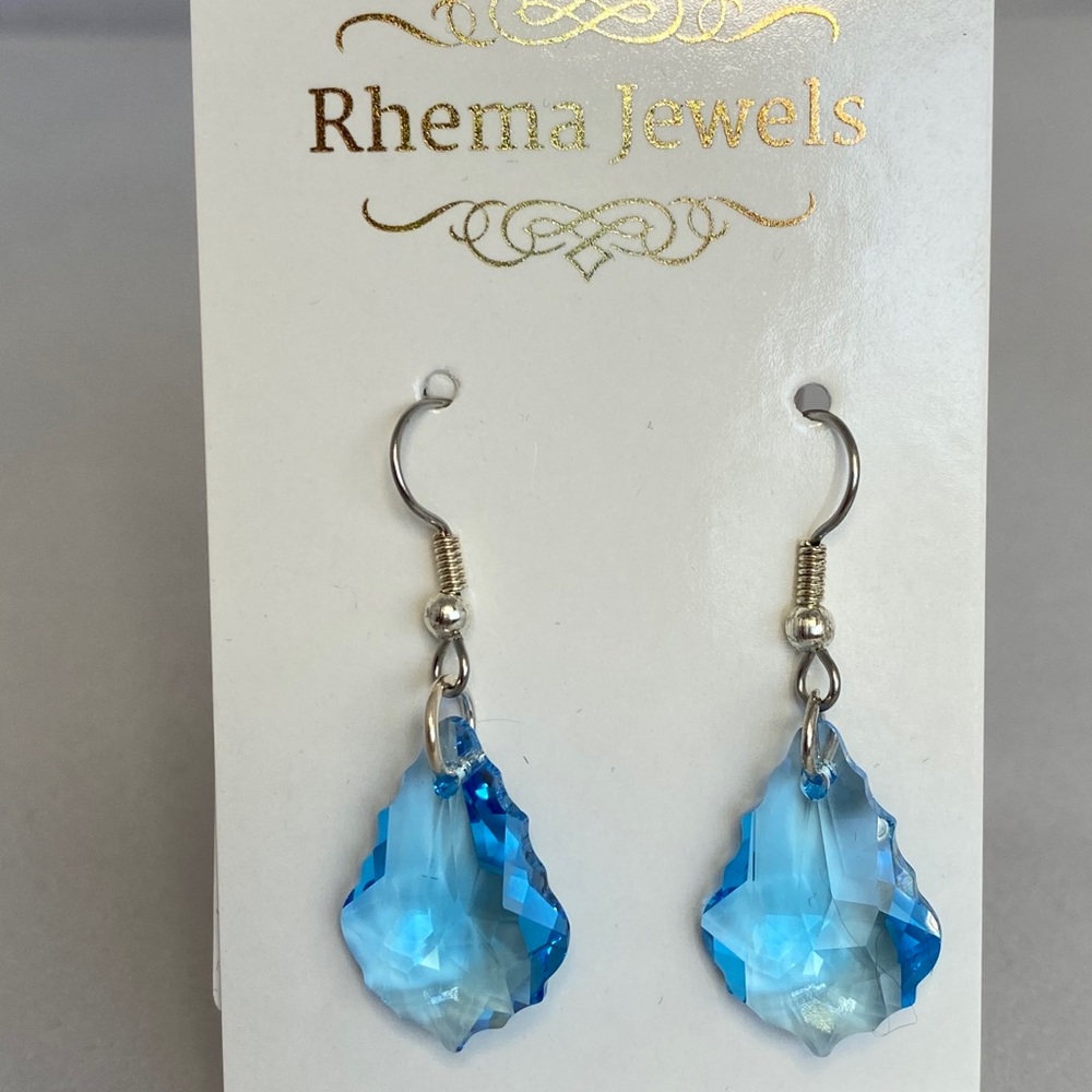 Rhema Jewels Swarovski Aquamarine Crystal Earring